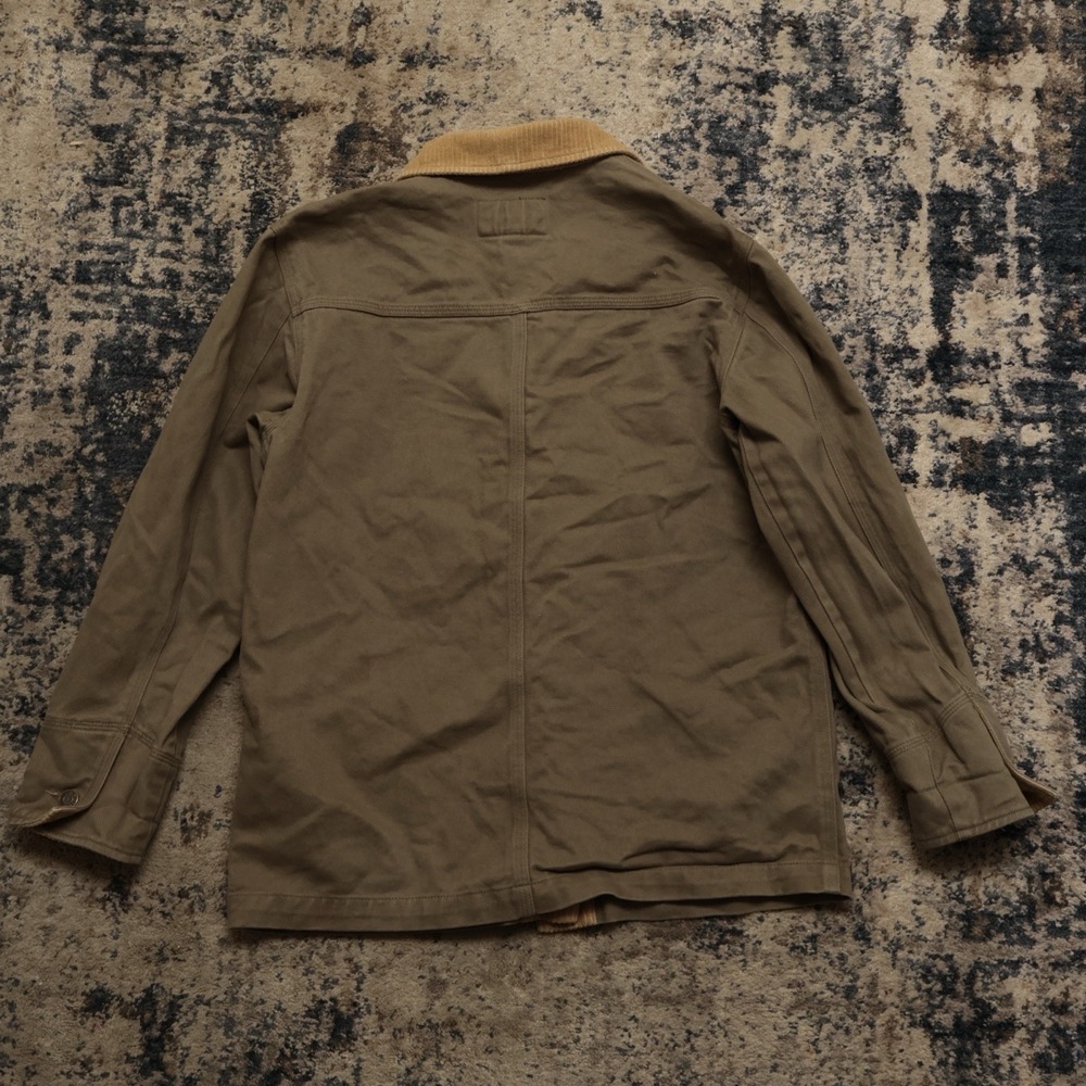 Ralph Lauren Jeans Canvas Chore Coat Barn Jacket Womens Sm Tan Corduroy Collar - Picture 2 of 10
